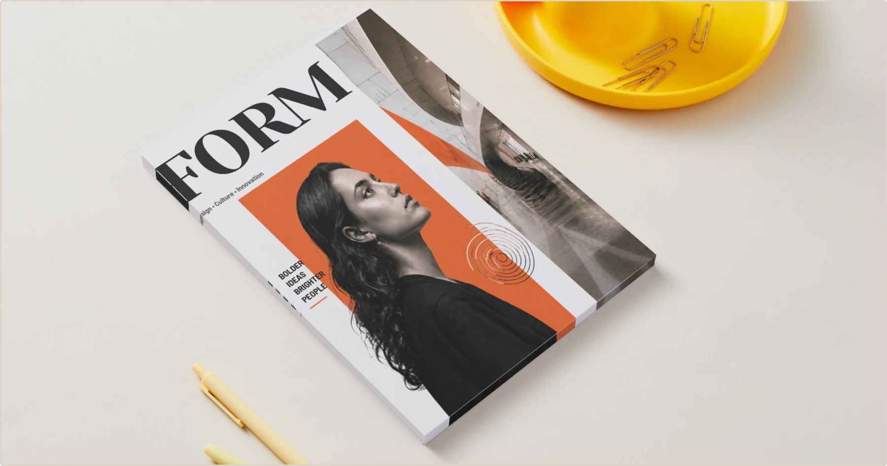 Form magazine design mockup